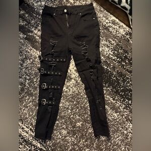 Black Pants with Silver Buckles